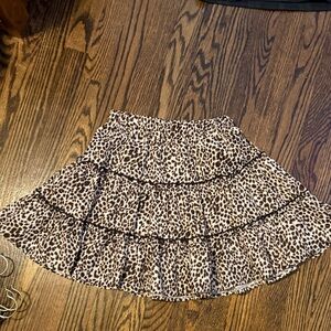 SHEIN Brown Black Skater Mini Skirt